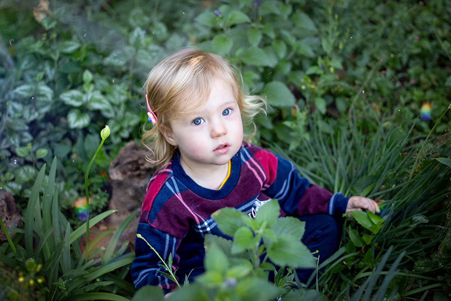 girl in bushes